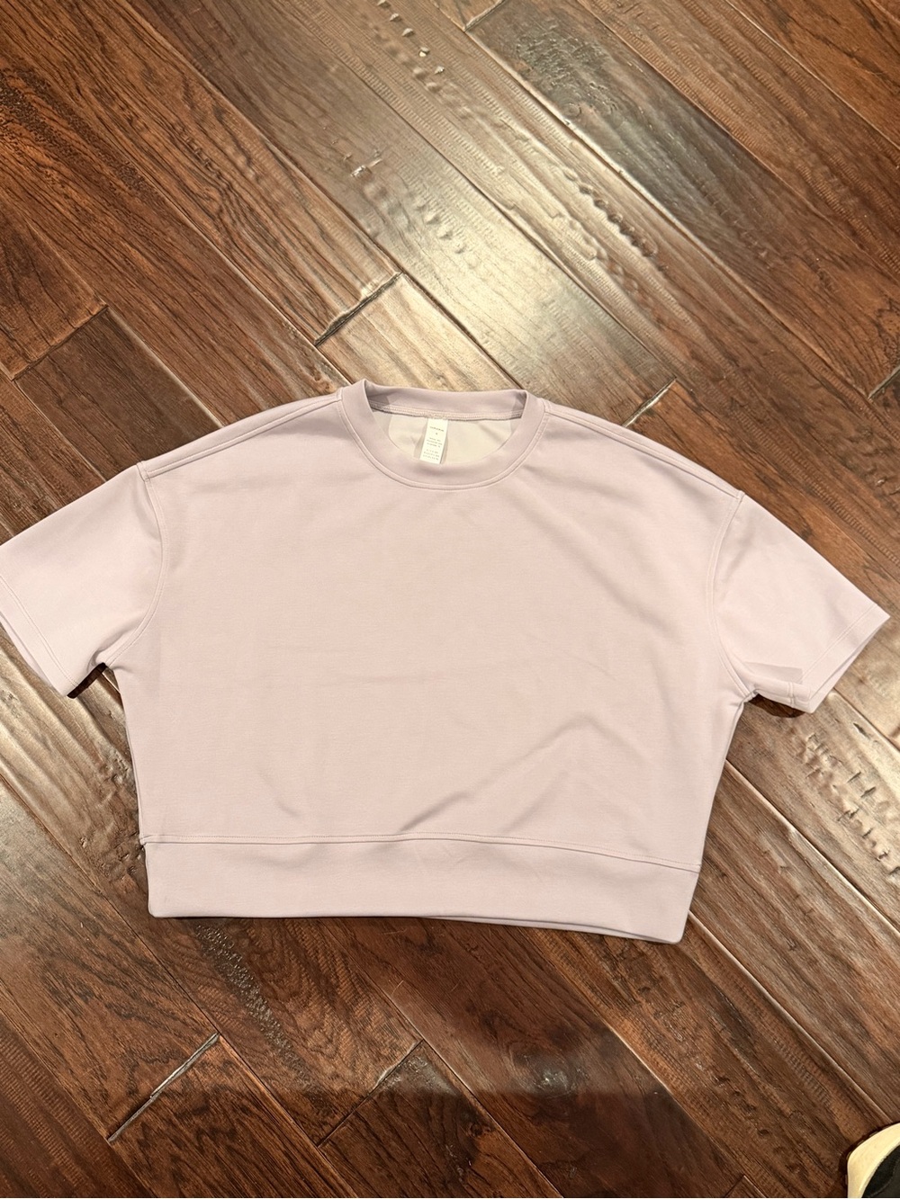 Cropped Crewneck Top in Light Lavender